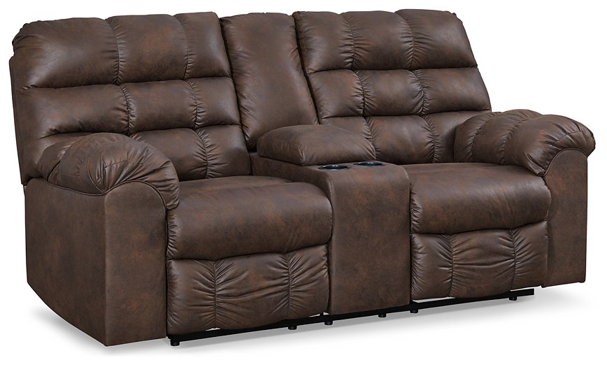 Derwin Reclining Loveseat with Console (D.O.D)