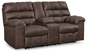 Derwin Reclining Loveseat with Console (D.O.D)