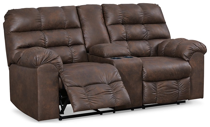 Derwin Reclining Loveseat with Console (D.O.D)