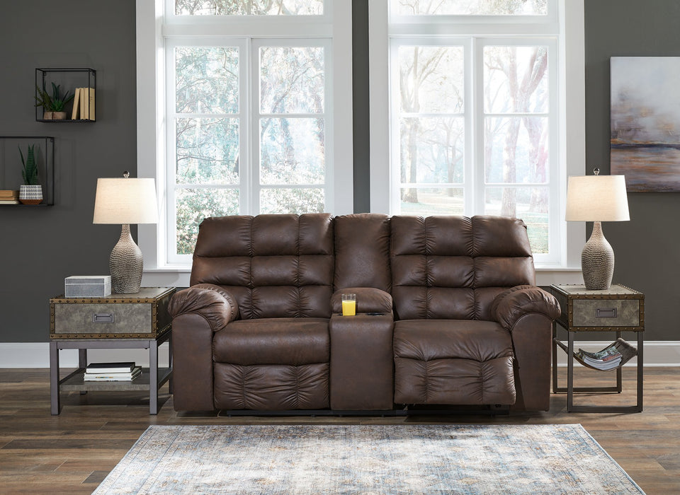 Derwin Reclining Loveseat with Console (D.O.D)