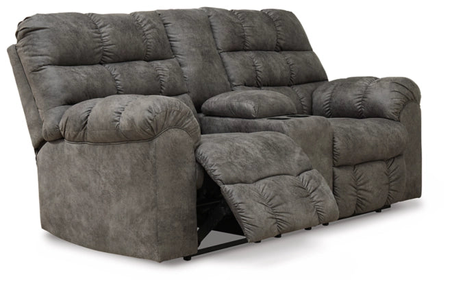 Derwin Reclining Loveseat with Console (CLR)