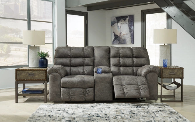 Derwin Reclining Loveseat with Console (CLR)