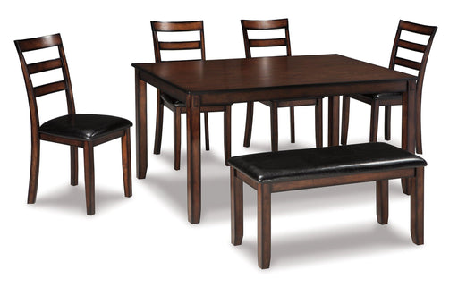 Coviar Dining Table and Chairs with Bench (Set of 6) image